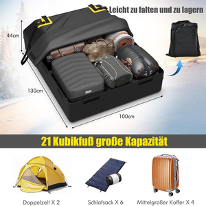 Boîte de toit de voiture de bâche de PVC 500D résistante à la déchirure sac de toit de voiture imperméable de grande capacité 600L avec la serrure - Product Image 3