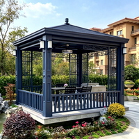 Pergola à toit à lamelles en alliage d'aluminium thermolaqué multi-scènes, stores vénitiens, anti-corrosion, écologique, pour terrasse