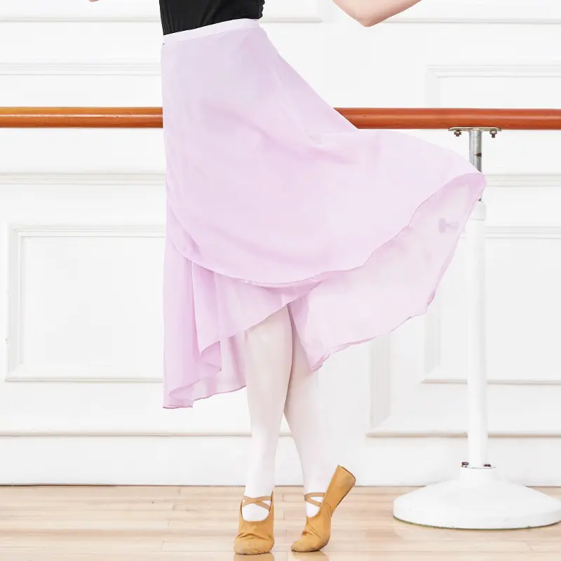 Ballet Skirt Long Chiffon Dance Skirt Fairy Chiffon Adult Warp Long Ballet Tutu Dress Dance Costume Dancewear