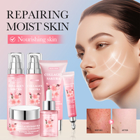 Custom Japan Sakura Producto Rejuvenating Dry Skin Care Set Hidratante Reduce las líneas finas Ilumina el tono de la piel Face Skincare Set