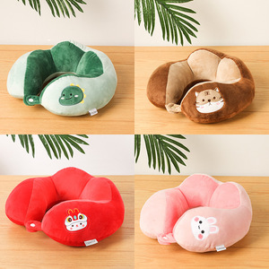 Almohada de Viaje en Forma de U con Diseño de Oso Volador y Dinosaurio, 28x26x14cm, Linda Almohada Cervical Bordada - Product Image 2