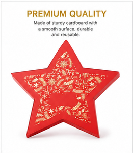 Custom Red Star Shaped Lid and Base Gift <b>Box</b> with Clear Window Rigid Cardboard <b>Christmas</b> Blind <b>Box</b> Mystery Packaging - Product Image 6