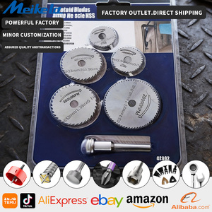 Ensemble de 6 lames de scie circulaire miniatures HSS, disques de coupe, <span class=keywords><strong>accessoires</strong></span> pour outils rotatifs <span class=keywords><strong>Dremel</strong></span>, tiges de 3,2 mm compatibles avec le <span class=keywords><strong>bois</strong></span>, le plastique et l'aluminium - Product Image 1