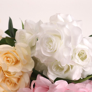 Xinchengzhi Ramo de Rosas Artificiales de 9 Cabezas, 30cm-190cm, Flores de Seda y Plástico, Decoración de Boda, Ramo de Mano, Estilo Nórdico - Product Image 3