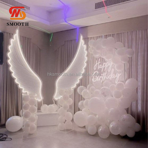 Ailes d'ange métalliques SMS pour scène de mariage, accessoires lumineux à LED, ailes d'allée, décoration de fond de mariage - Product Image 2