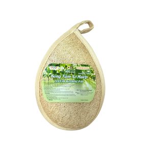 Éponge de bain à double texture en loofah et coton, exfoliant ovale durable, KB Eco Life 100% naturel - Product Image 2