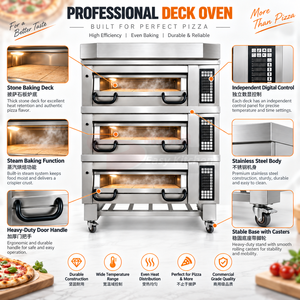 <span class=keywords><strong>Forno</strong></span> <span class=keywords><strong>per</strong></span> <span class=keywords><strong>Pizza</strong></span> a Gas ed Elettrico Certificato CE ETL, 3-4 Piani, 6-9-12-16 Teglie, <span class=keywords><strong>con</strong></span> Base in <span class=keywords><strong>Pietra</strong></span> e Funzione Vapore <span class=keywords><strong>per</strong></span> Panetterie, Hotel e Ristoranti - Product Image 2