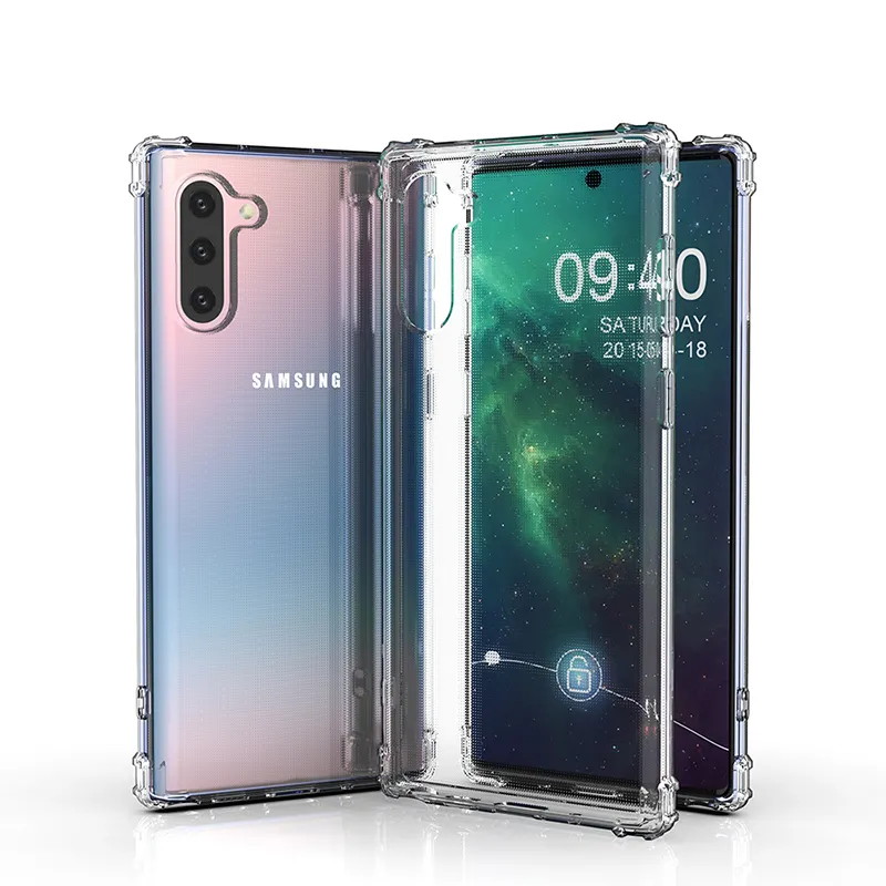 clear transparent super soft Tpu corner Cushion bumper Cell Phone Case For samsung galaxy note 10 plus cover