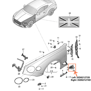 Nueva rejilla de parachoques delantero, rejilla de salida de aire lateral, Cromo Negro para 2019 + para Bentley GT Mulliner, reemplazos 3SD853597 3SD807676A - Product Image 6