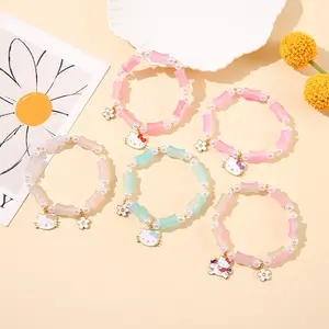 2024 New bamboo cat charm bracelet Korean cute children's bracelet kids jewelry