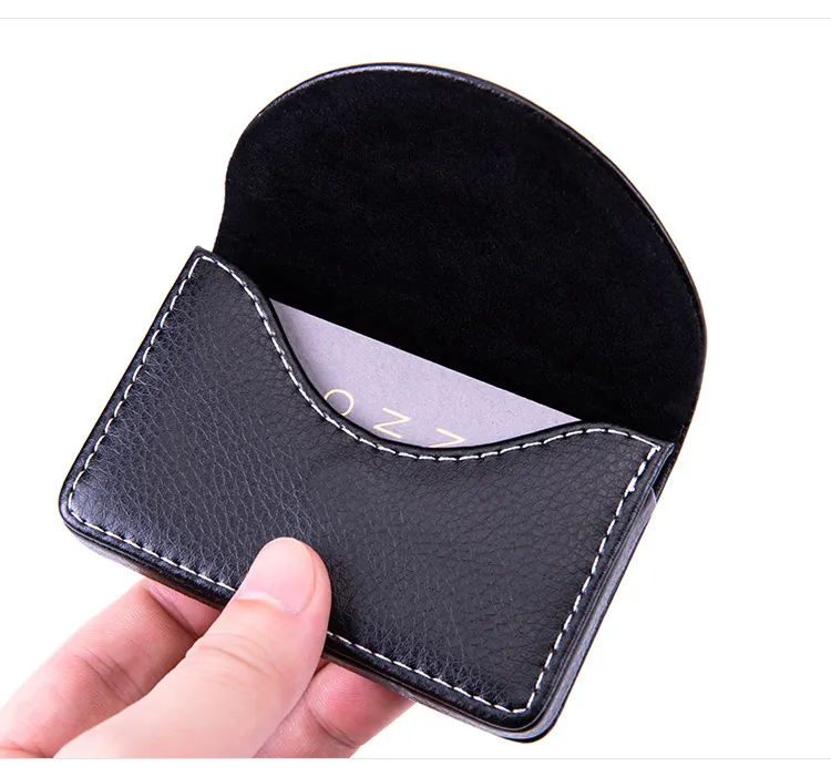 Business Credit Card Holder PU Leather Woven Pocket Slim Titular do cartão de nome Magnetic Shut Business Card Carrier For Men Women