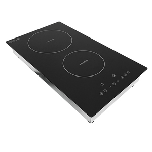 Table de cuisson à induction encastrable et sur plan de travail certifiée ETL, cuisinière électrique double zone 12 pouces 1800W pour camping-car et petite cuisine - Product Image 1