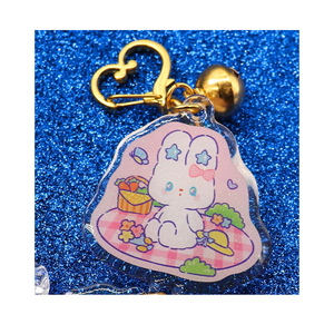 Custom Lovely Cartoon Logo Rabbit No Minimum Order Quantity Acrylic Keychain Custom Plastic Key Chains