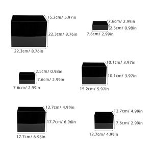 Boîte de présentation en acrylique noir OEM ODM Anime, 6 pièces, cube creux à cinq côtés pour figurines d'action, cosmétiques, bijoux et objets de collection - Product Image 4
