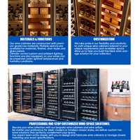 Grand meuble de présentation de vin autoportant, réfrigérateur à vin commercial à température et humidité constantes pour bar et club