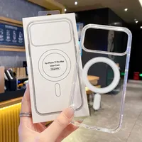 Coque de téléphone magnétique transparente sans fil compatible avec iPhone 17 Air 16 16E 15 14 13 12 Mini 11 Pro Max Plus
