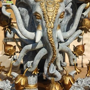 รูปปั้นพระ<span class=keywords><strong>พิฆเนศ</strong></span>ขนาด<span class=keywords><strong>ใหญ่</strong></span> ทำจากทองเหลือง บรอนซ์ หรือทองแดงหล่อแบบโบราณ สำหรับตกแต่งตามหลักศาสนาฮินดู หรือใช้เป็นของตกแต่งทางจิตวิญญาณ - Product Image 4