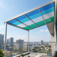 Panneau de toiture en polycarbonate à double paroi creuse avec garantie de 10 ans pour auvent, balcon, terrasse
