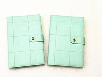 Agenda hebdomadaire PU, carnet de notes avec couverture à grille gaufrée et fermeture à pression, personnalisable pour souvenir d'entreprise