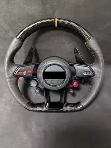 Véritable fibre de carbone entièrement en cuir, volant en fibre de carbone forgé pour Audi