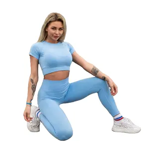 Gc Groothandel Roupa De Academia Feminina Kit Geribbelde Yoga Set Lange Mouw Yoga Sets Conjuntos Deportivos Mujer Yoga Sets