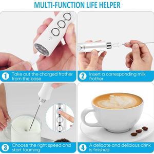 Batidora de Huevos Eléctrica, Espumador de Leche, Espumador de Café, Batidora de Varillas Inalámbrica USB, Batidora de Claras y Crema Metálica, Mezcladora de Pasteles - Product Image 3