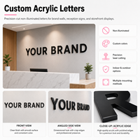 Lettres en acrylique personnalisées non éclairées, lettres 3D dimensionnelles pour enseigne de marque, mur de réception, devanture de magasin, découpées au laser, intérieur/extérieur