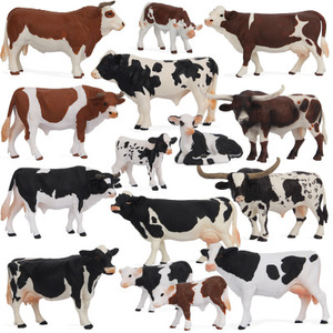 High Simulation Animal Figure Toys Set Farm Animal Cow and Bull Educational Resource Toys for Kids Gift
