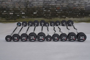 Set de Barras de Gimnasio Personalizadas de PU, <span class=keywords><strong>Barra</strong></span> <span class=keywords><strong>Fija</strong></span> Redonda de Goma Negra, <span class=keywords><strong>Barra</strong></span> de Acero con Peso, <span class=keywords><strong>Barra</strong></span> Recta <span class=keywords><strong>para</strong></span> Curl - Product Image 3