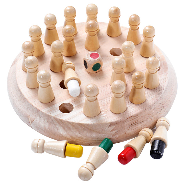 New Wooden Kids Memory Match Stick Chess Game Fun Educational Color Cognitive Ability Board Toy for Boys