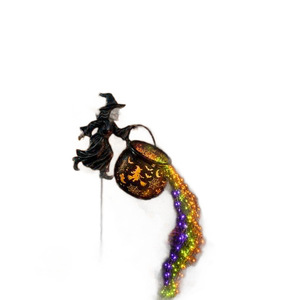Luz Solar Decorativa de Jardín con Diseño de Bruja de Halloween para Patio y Exteriores - Product Image 5