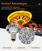 Professionnel 16 broches 40mm E14 RGB ampoule LED Fun Fair Ride changement automatique pour parc à thème Amusement avec corps en plastique