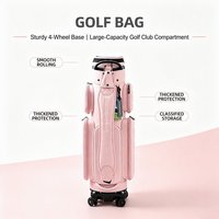Valise de voyage de golf à 4 roues, résistante à l'eau, extensible, en PU + PC sans solvant, avec plusieurs compartiments, grande capacité de rangement