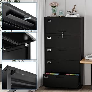4 ngăn kéo + 1 ngăn lưu trữ bên Tủ hồ sơ với khóa văn phòng nhà bên tủ - Product Image 5