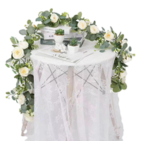 Guirlande de feuilles d'eucalyptus artificielles, toucher réel, 1,75 m, plantes artificielles suspendues, décoration de table pour mariage et hôtel