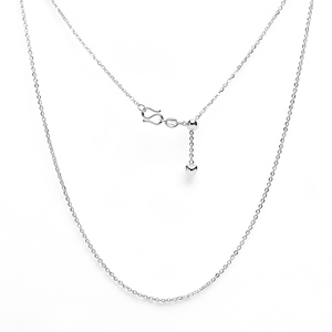 Glam High End Polished White Pt950 Fine Adjustable Minimalist Pendant Chain Unisex Daily <b>Stack</b> Gift Platinum Jewelry - Product Image 5