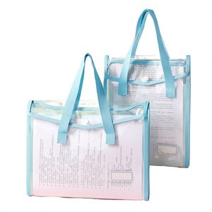 Carpeta de Archivo Transparente de PVC Multicapa al por Mayor, Bolsa Impermeable para Documentos y Exámenes de Estudiantes con Botón a Presión, Carpeta Expandible - Product Image 1