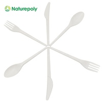 Ensemble d'ustensiles biodégradables jetables en PLA, Kit de couverts écologiques de 6 pouces, vente en gros, pièces