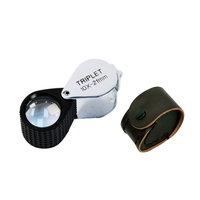 Professional 10x Magnifier with 18mm/21mm Achromatic Anti-Reflective Lens Triplet Loupe Rubber Grip for Jewelers Collectors