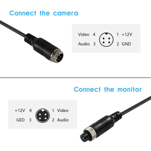 12V Truck Monitor <b>Camera</b> <b>Wiring</b> Harness, 4-Pin Video Audio Power Extension Cable for Backup <b>Camera</b> System, Connect <b>Camera</b> to Dis - Product Image 2