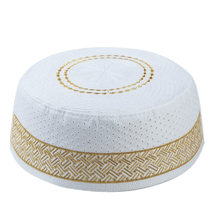 Gorros y Sombreros Musulmanes Étnicos de Moda al por Mayor, Gorro de Oración Islámico de Poliéster Colorido y Cómodo para Hombre 2025 - Product Image 4