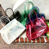 Nouveau Sac à Main Transparent en PVC avec Fermeture Éclair pour Femme 2026 – Sac Bandoulière Tendance Effet Croco Polyvalent et Stylé