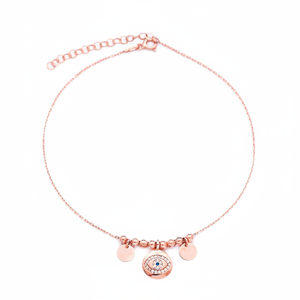 Eye Design Silver Elegant Beaded Turkish Wholesale Handcrafted Silver <b>Anklet</b> Jewelry for Women - Product Image 2