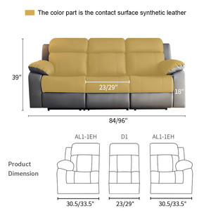 Sofá Reclinable Eléctrico de Primera Clase, Diseño Moderno, Tapizado en Cuero, Multifuncional, para Sala de Estar, Tres Personas, Modelo 6882-39 - Product Image 6