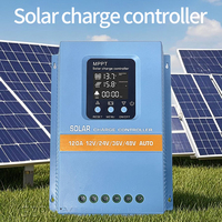 Controlador de Carga Solar Inteligente MPPT de 100A 12V/24V/48V con Pantalla LCD, Eficiencia del 99.5%, para Paneles Solares Micro, Compatible con LiFePO4, Modelo SY48120A