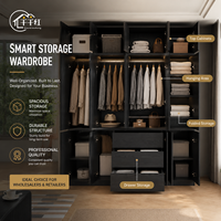 Armoire Moderne Minimaliste en MDF Robuste et Durable pour Chambres de Petites et Moyennes Tailles, Grande Capacité, Noire, Idéale pour Rangement de Gym