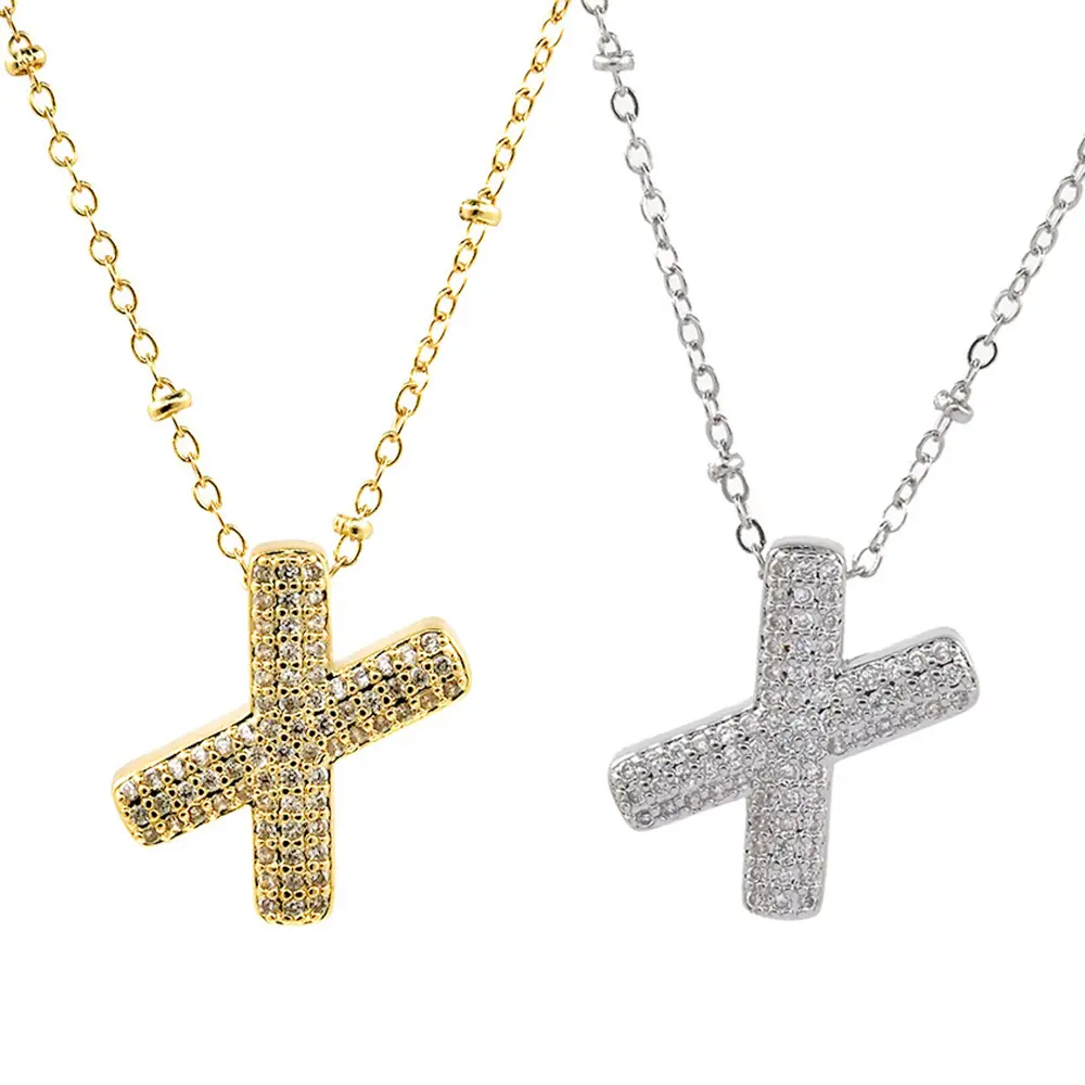 Hip Hop 26 collana con ciondolo lettera iniziale per coppia 18k oro impermeabile placcato zircone O-catena gioielli alla moda regali