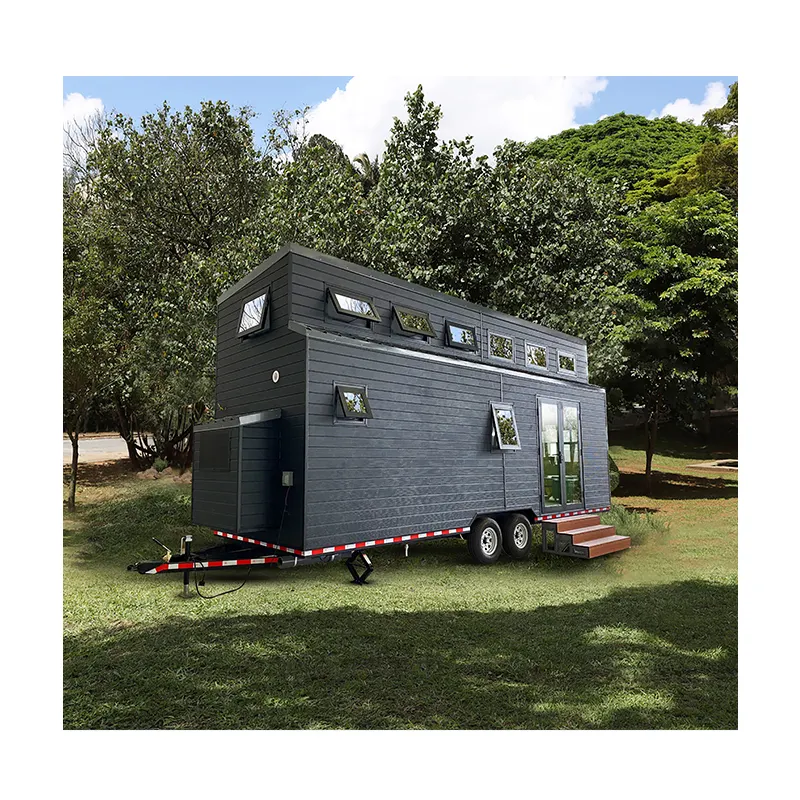 Modern prefabrik mobil lüks karavan/tekerlekler üzerinde küçük ev/satılık kabin