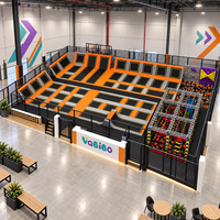 Équipement de parc de trampolines intérieur commercial Vabibo TP172, obstacles Ninja, fosse de mousse haute densité, terrain de saut, thème personnalisable