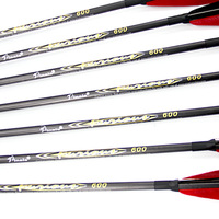 Flèches en carbone pur Pinals Archery, spine 250-800, avec plumes de dinde de 4 pouces pour arc à poulies, arc long et arc classique